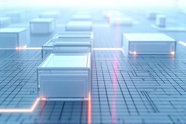 Wireframe overlay on a geometric grid